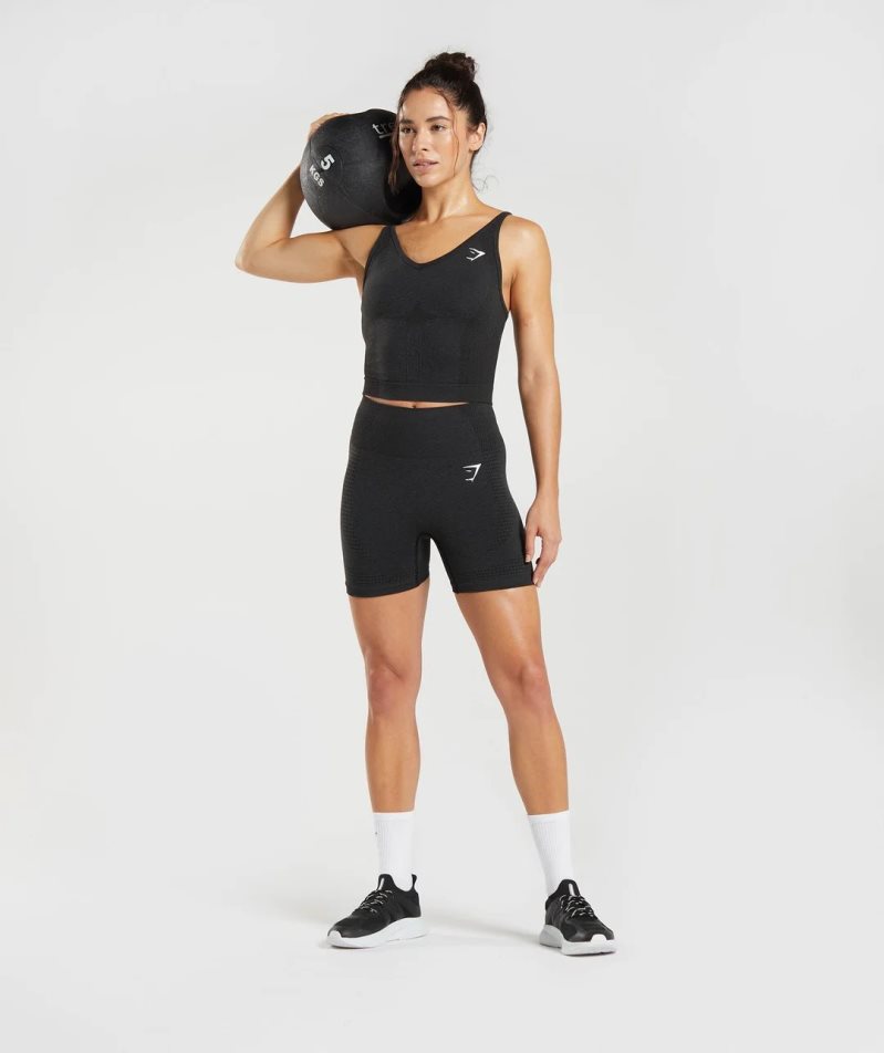 Women's Gymshark Vital Seamless 2.0 Midi Tanks Black | CA 31DN57